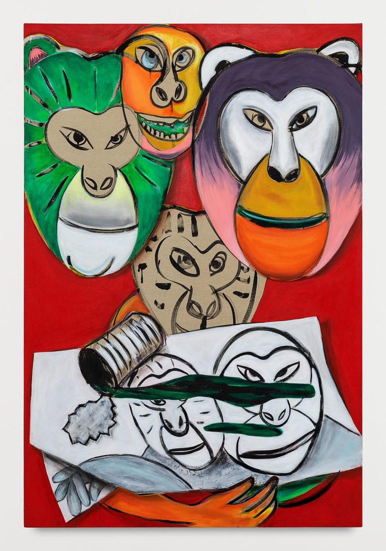 Singes Poubelles Acrylique sur toile 195 x 130 cm 2020