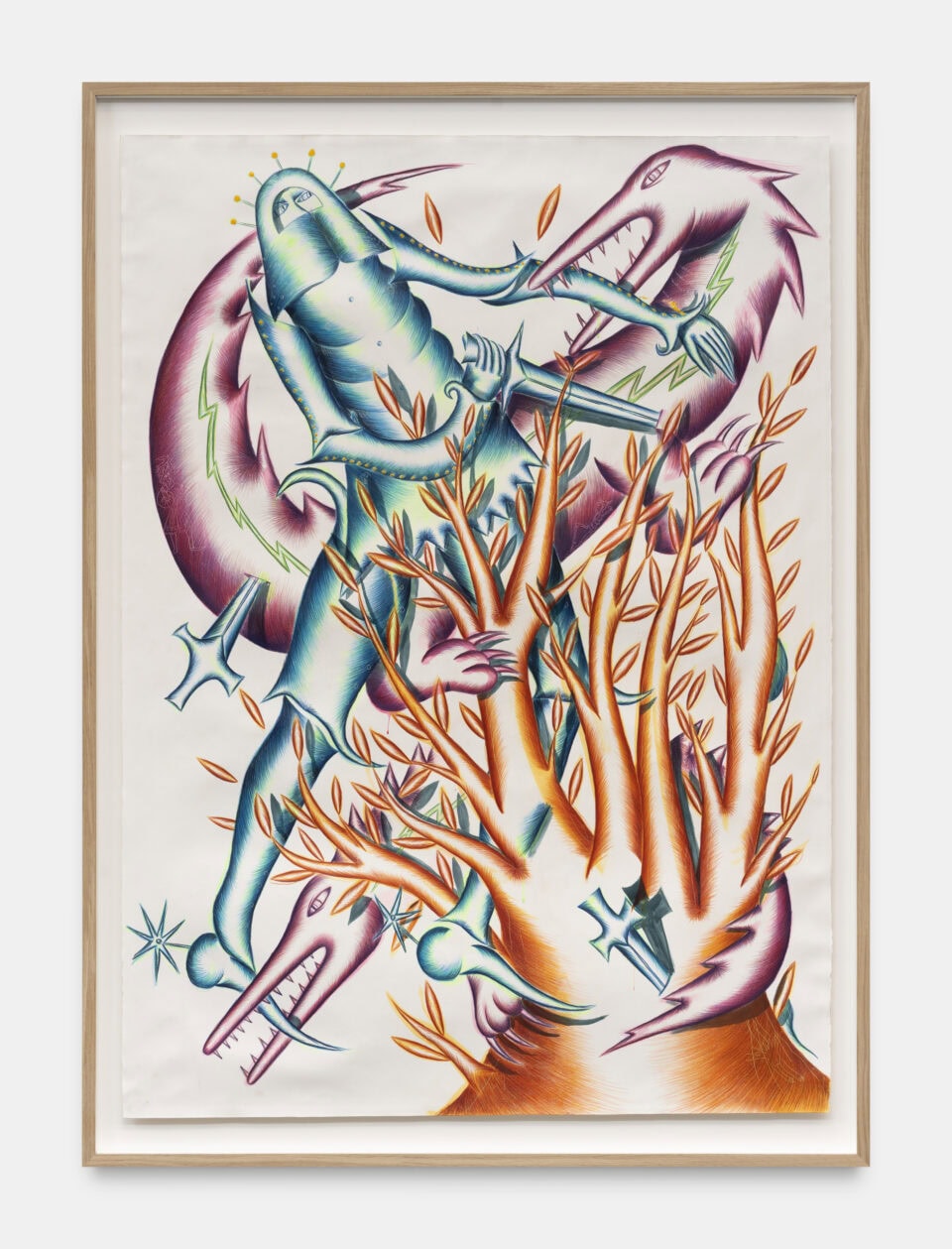 Are You St George 2022 Acrylic colored pencil on paper 181 x 132 cm 71 1⅗0 x 51 97 100 in JF 021